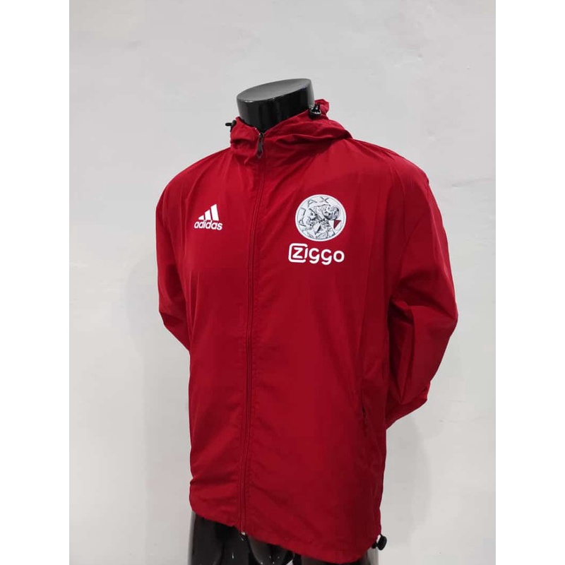 KODE A38G JAKET PARASUT WATERPROOF TRAINING AJAX AMSTERDAM RED