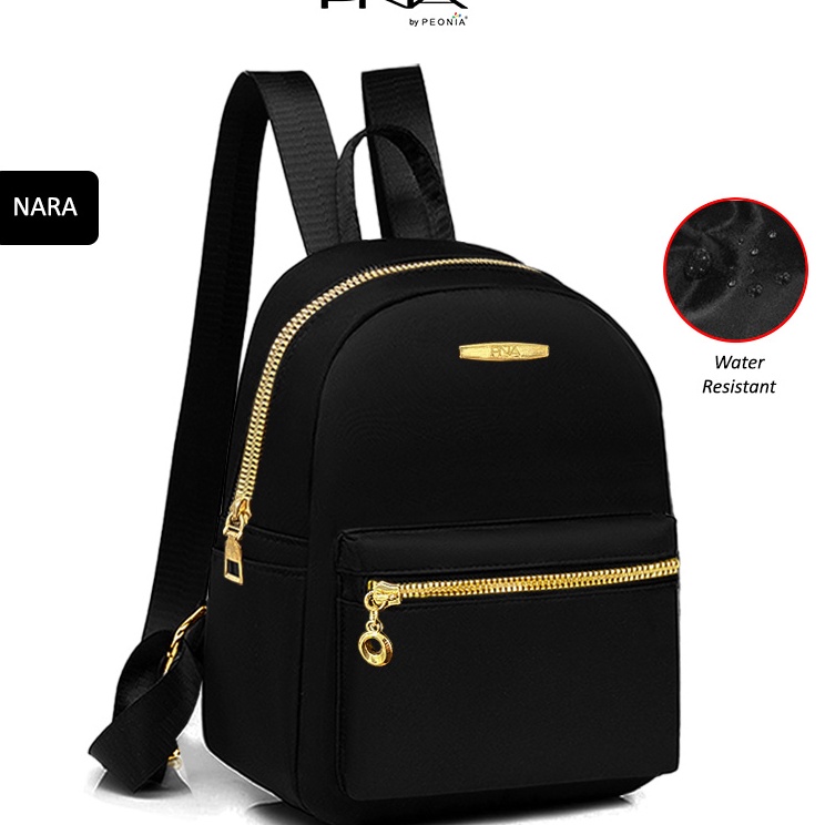 Keluaran Terbaru Peonia PNA NARA Water Resistant Tas Ransel Wanita Mini Kecil Punggung Kantor Kerja 