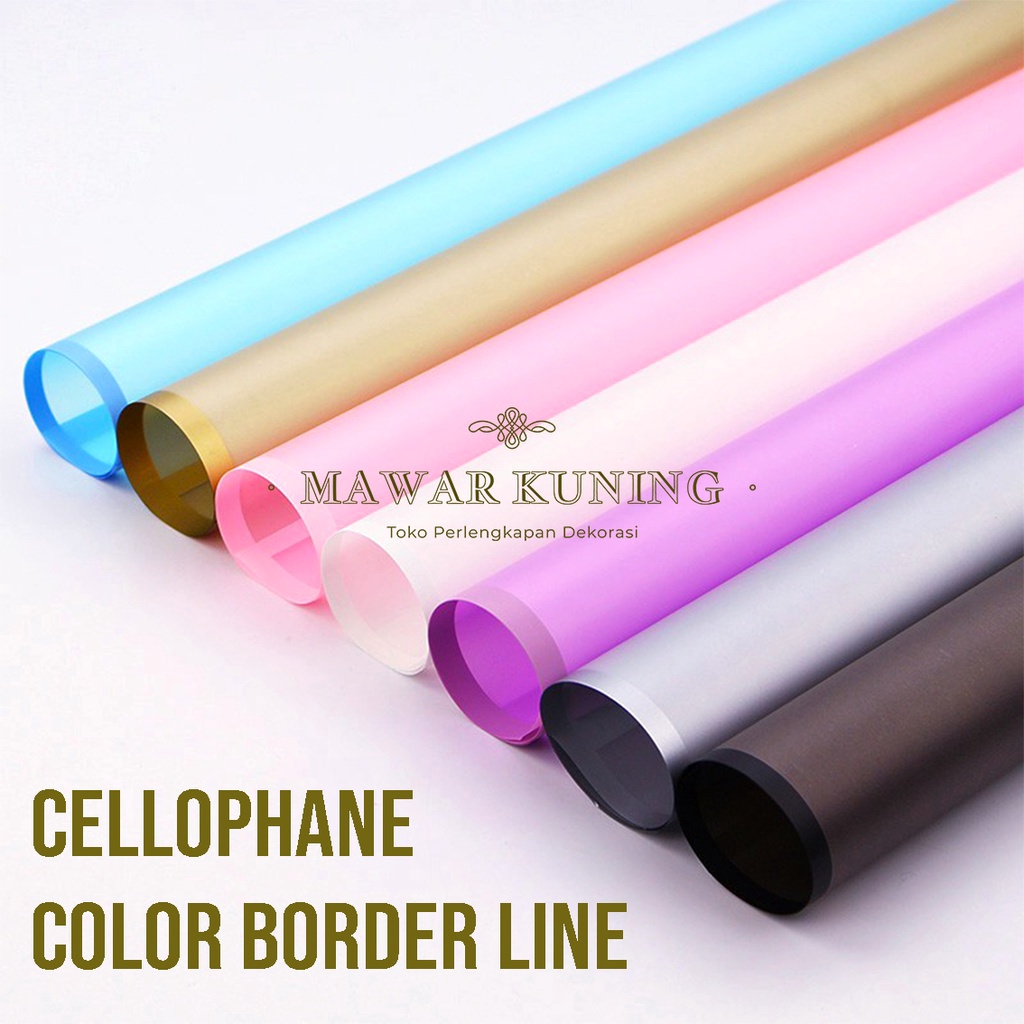 

Terlaris 2 Lembar Color Border Line Flower Wrap Kertas Bunga Garis Warna YWF