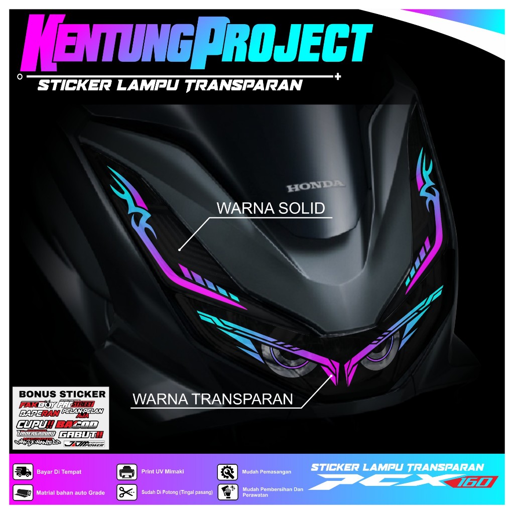 Stiker Lampu PCX 160 stiker Variasi Lampu Alis Motor Honda PCX 160 New
