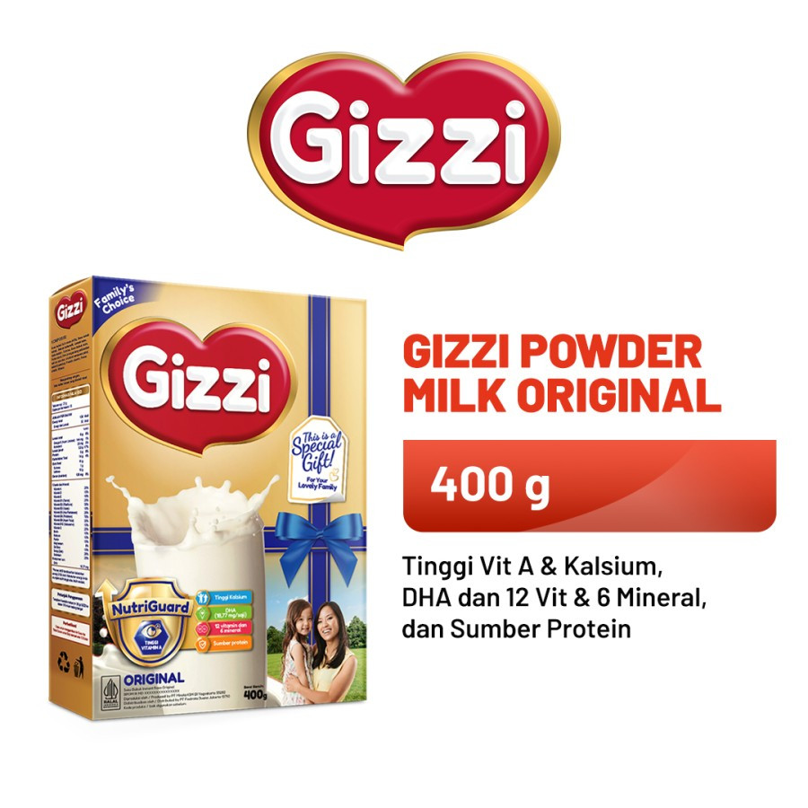 

SUSU BUBUK INSTANT GIZZI ORIGINAL 400 GRAM POWDER MILK