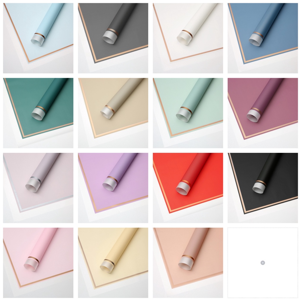 

Terlaris 2 Lembar Flower Wrapping Varian List Gold Frame Transparan Premium Paper Florist Kertas Buket Bunga Korea Cellophane List Gold Premium Quality Merek Sinowrap GRADE A