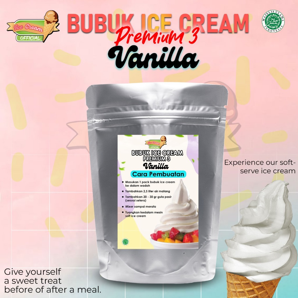 

ICECREAM VANILLA 1000gram / BUBUK ES KRIM PREMIUM88