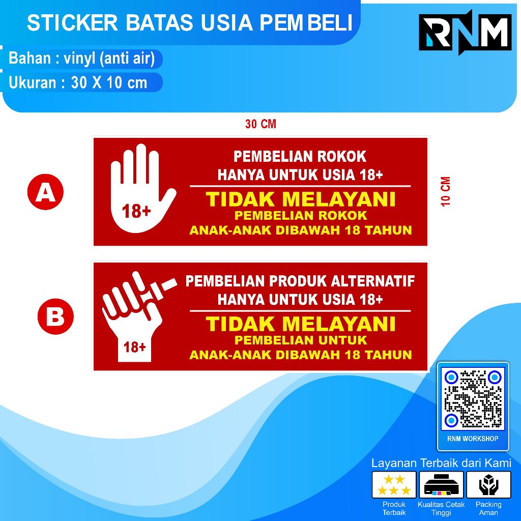 

STICKER BATAS USIA PEMBELI 30 X 10