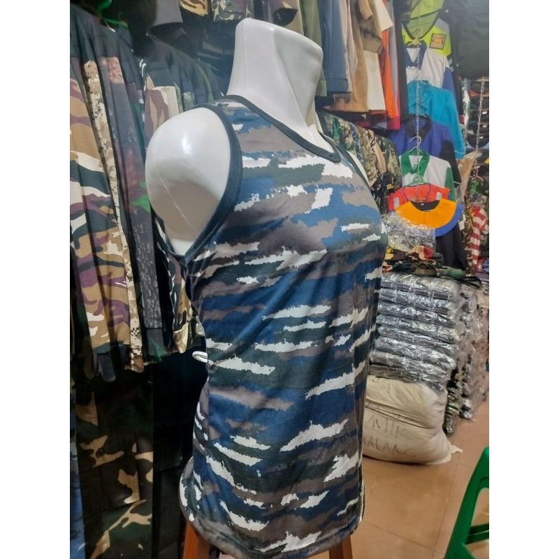KAOS SINGLET KRI ANGKATAN LAUT ARMY TNI / KAOS SINGLET LORENG ARMY / SINGLET LORENG ARMY PRIA