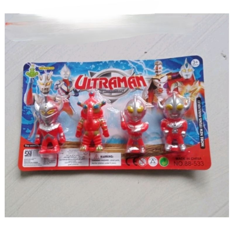 mainan robot ultraman robot merah kecil isi 4pcs mainan robot
