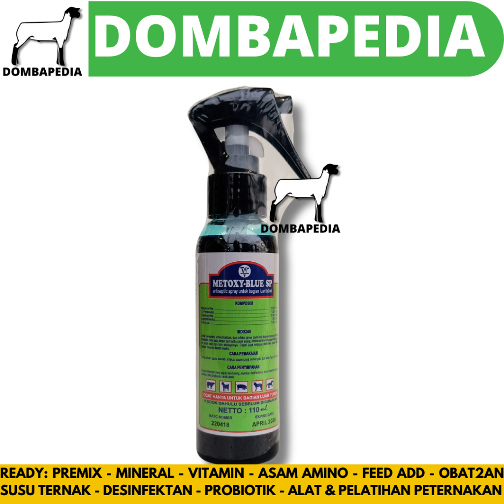 METOXY BLUE 110ml - Obat Luka Hewan Spray - Antiseptik Kulit Hewan - Obat Luka Kulit LSD Sapi