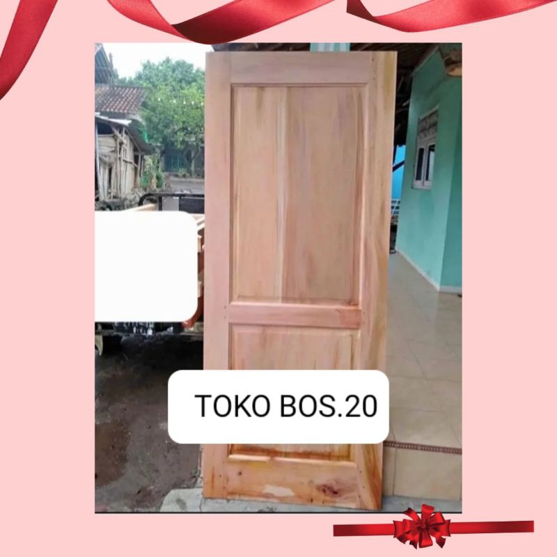 Redy Stok Daun Pintu Rumah Motif Polos Pintu Minimalis Kayu Mahoni Perhutani