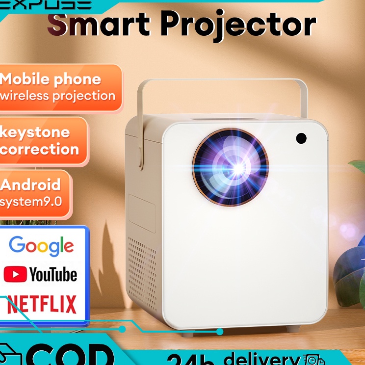 Laris Proyektor T2 android projector home theater proyektor WIFI 4K 8 Lumens Rumah Pintar LED Home T