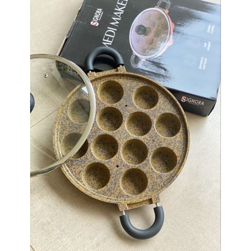 MEDI MAKER SIGNORA + BONUS | Snack Maker Cetakan kue Granite Coating | Martabak mini kue lumpur bika