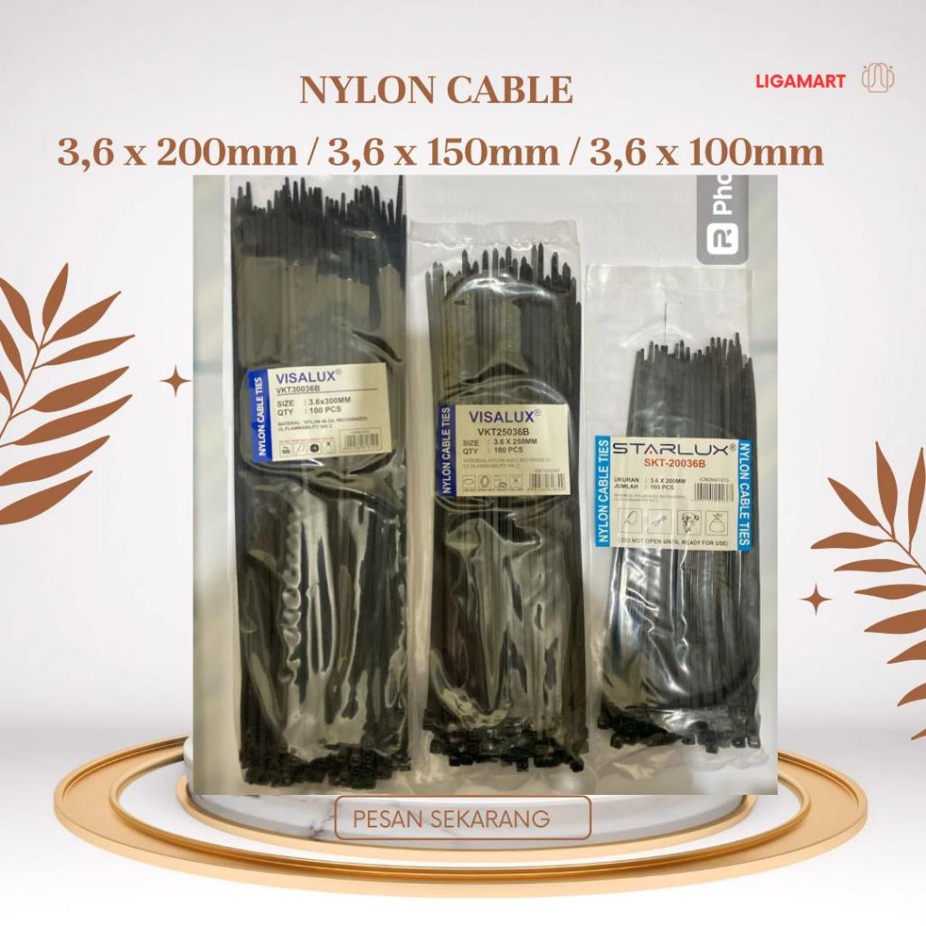 

NYLON CABLE 3,6 X 200MM, 3,6 X 250MM, 3,6 X 300MM / CABLE TIES TERSEDIA WARNA HITAM DAN PUTIH