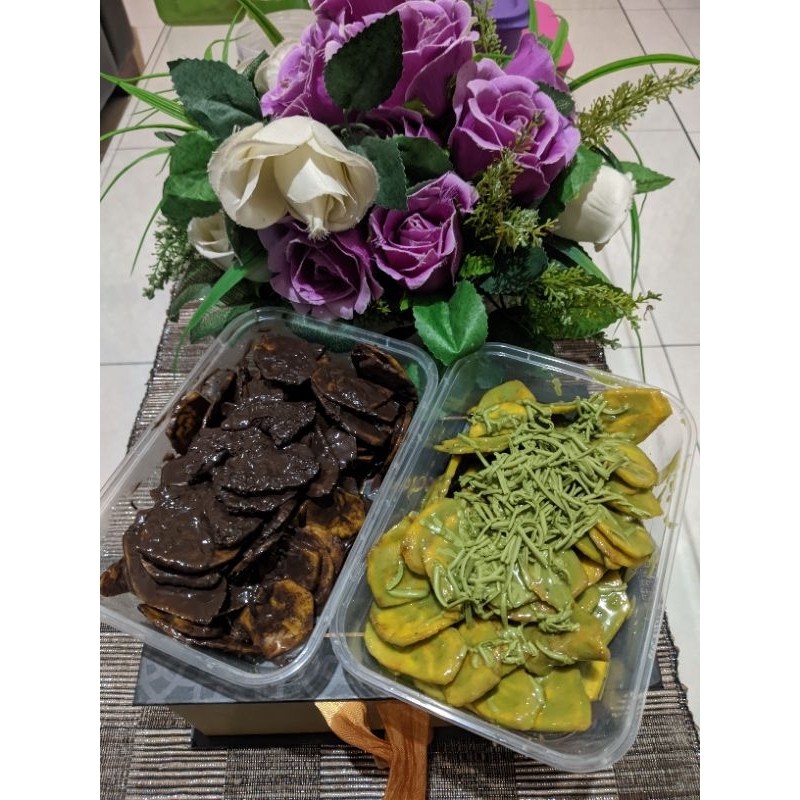 

kripik pisang lumer coklat nya melimpah