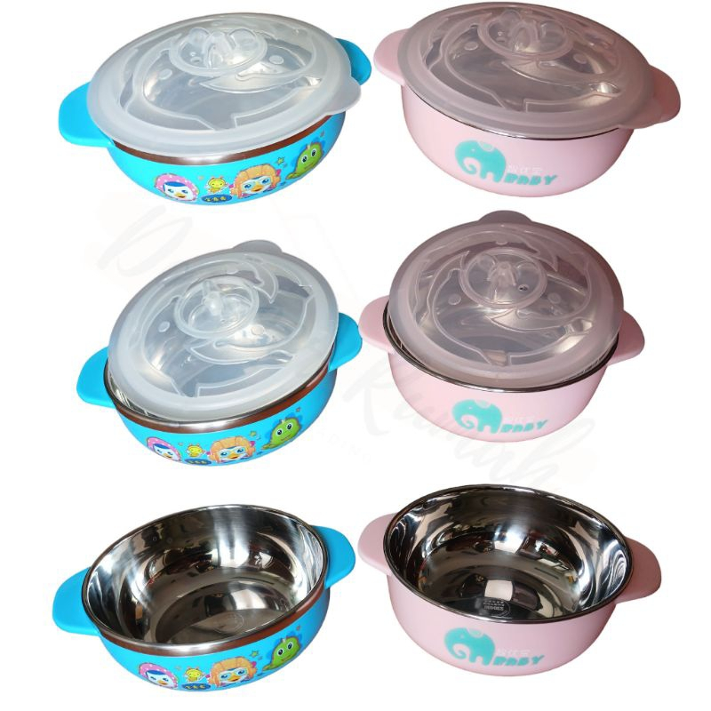 MANGKOK MAKAN ANAK STAINLESS STEEL BABY/ STAINLESS STEEL BOWL/MANGKOK BAYI
