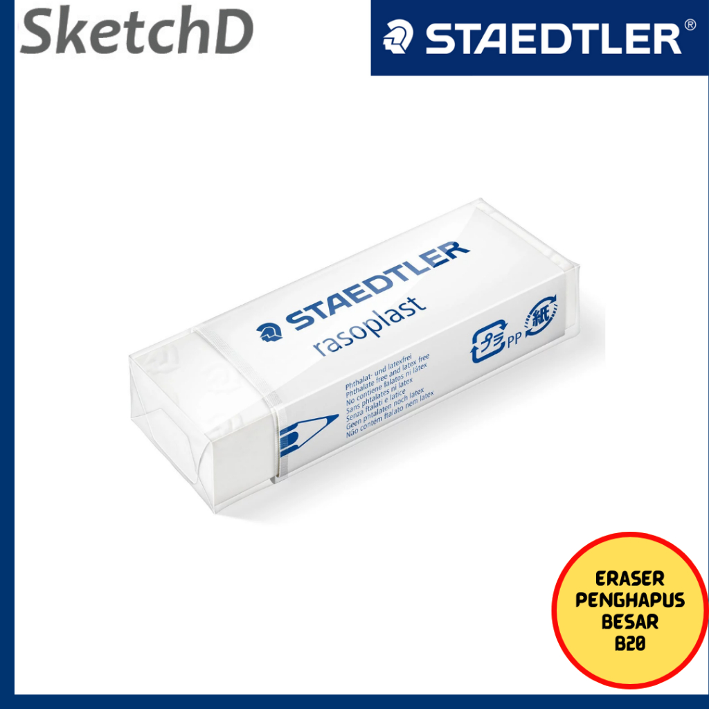 

Penghapus Putih Besar 526 B20 Staedtler Rasoplast Eraser White Large Stip Setip Germany