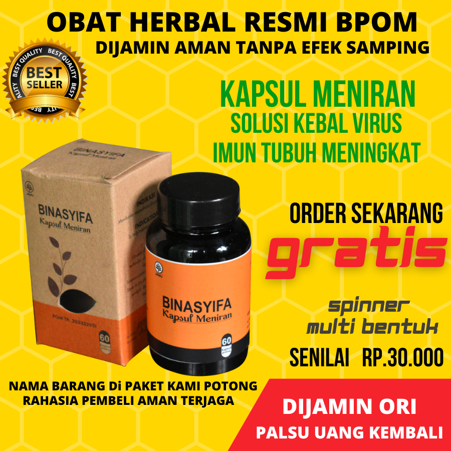 KAPSUL MENIRAN Binasyifa Kapsul Ekstrak Daun Meniran Hijau Original BPOM Meningkatkan Imun Tubuh Boo