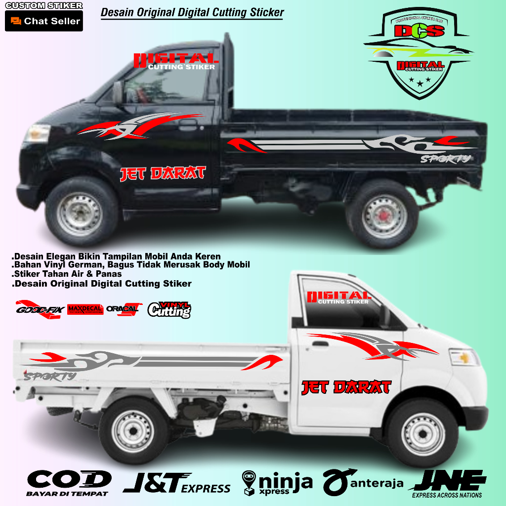 Cutting Stiker Mobil Pickup Apv Stiker Striping JET DARAT Stiker Mobil Pickup Apv