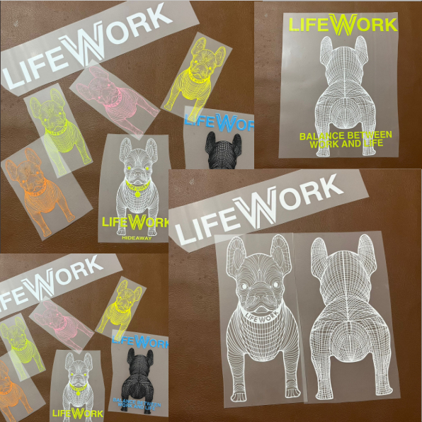 

LIFE WORK Sticker Sablon Setrika Press DTF Gambar Keren Label Stiker