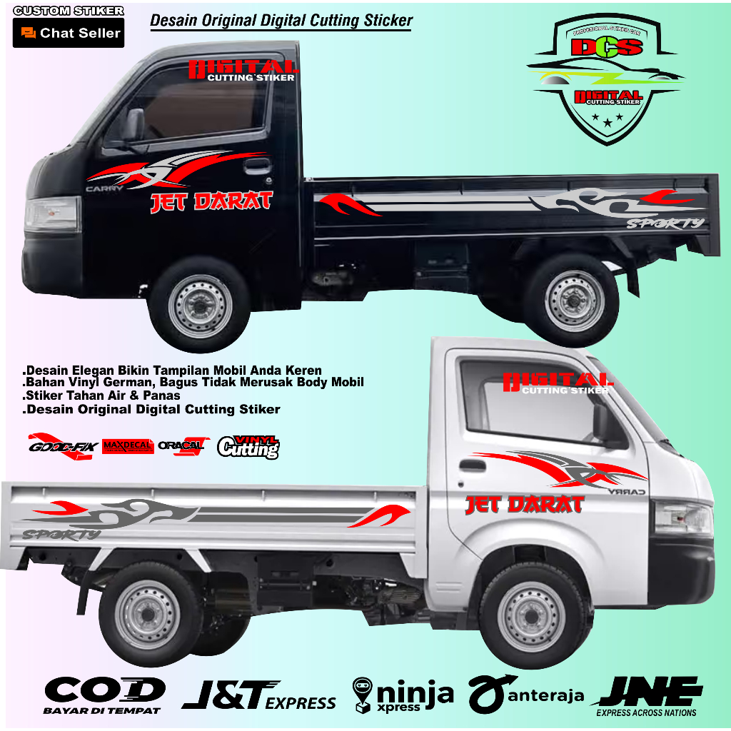 Cutting Stiker Mobil Pickup New Carry Stiker Striping JET DARAT Stiker Mobil PickupNew Carry