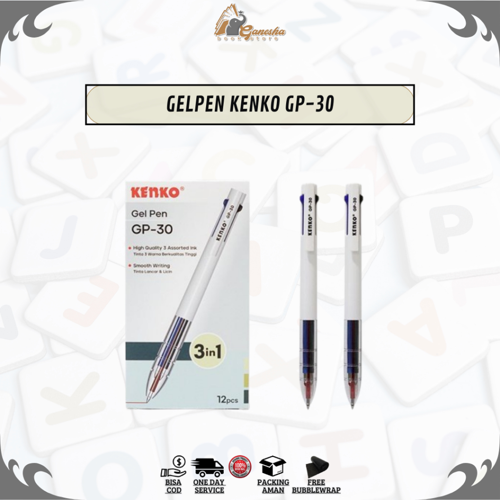 

Gelpen Kenko Gel 3 warna (3 in 1) Kenko GP-30 (1Pcs) - Hitam Merah Biru