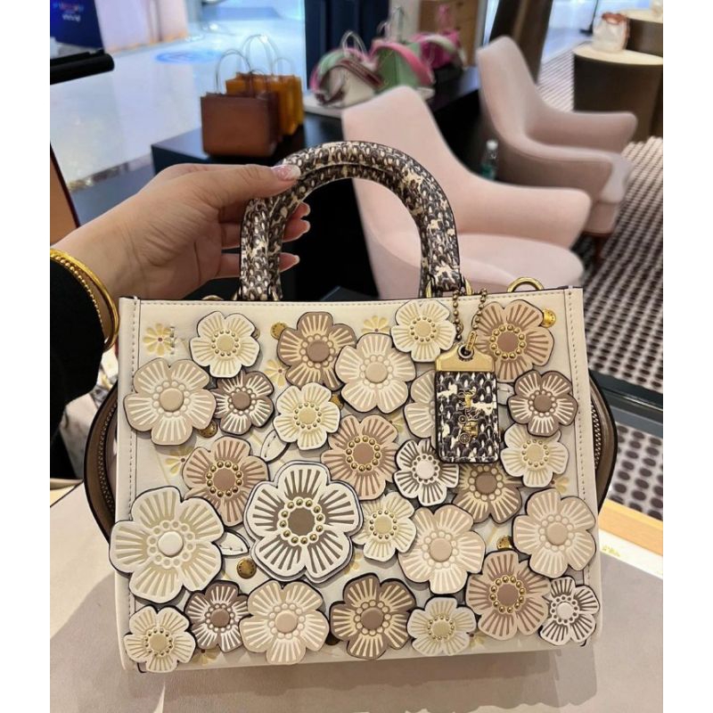 co*ch rogue 25 Colorblock tea rose and snakeskin