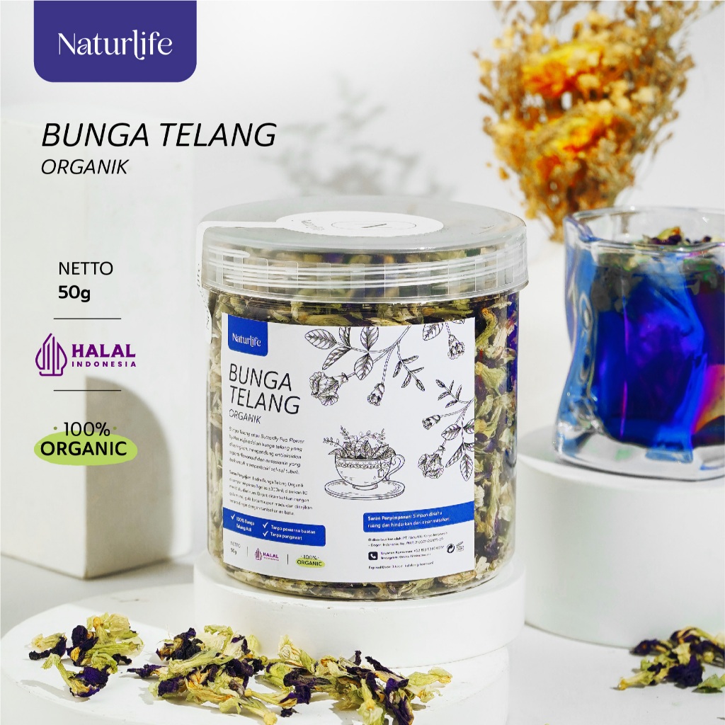 

TEH BUNGA TELANG KERING SEGAR ORGANIK 50G MINUMAN BUNGA TELANG BUTTERFLY PEA ORGANIC BLUE PEA KERING HERBAL PREMIUM REMPAH NUTRIFARM / BEORGANIK / DARI BUMI / SAFIYA / GALLEO