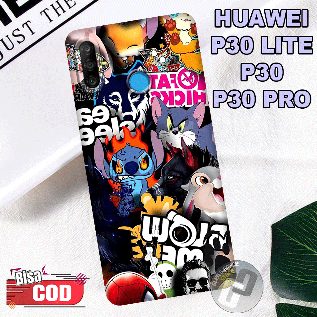 G38 -Silikon Huawei P30 Lite  - softcase pro  camera Huawei P30  - Motif ABSTK Bahan  Karet Lentur -
