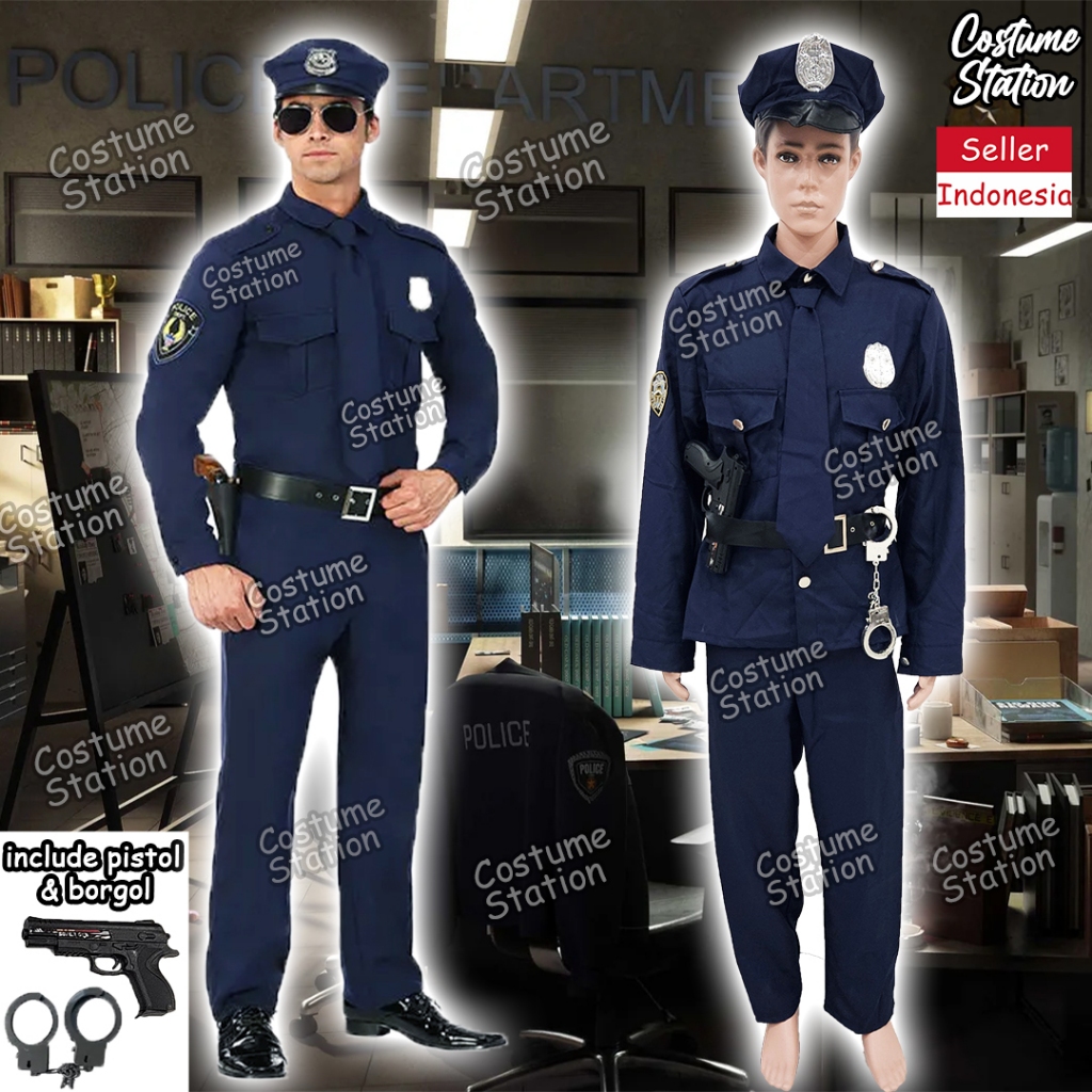 Kostum Police Man / Costume Profesi Polisi Halloween cowo dewasa