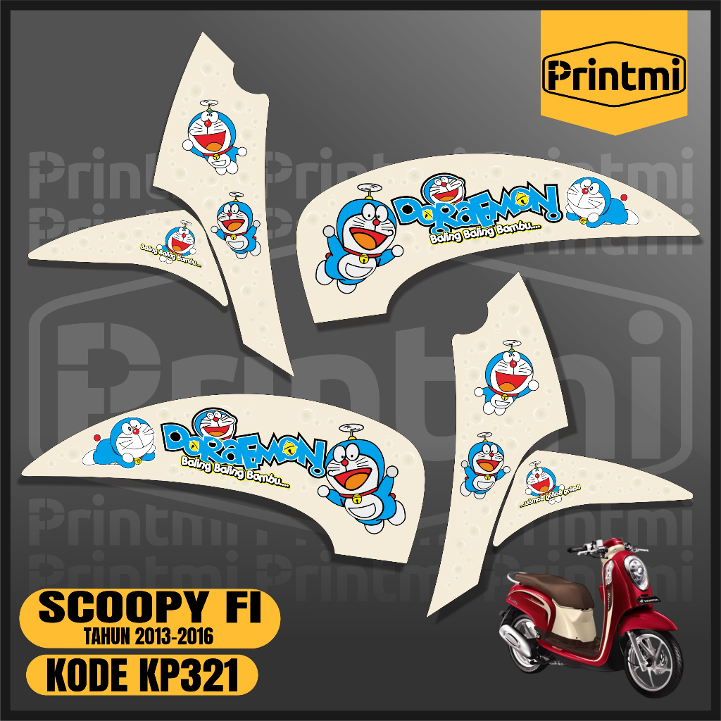 Striping Sticker Scoopy FI 2016 2015 2014 2013 Motor Variasi List Skotlet Racing Printmi KP321