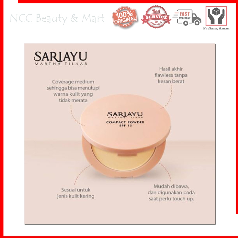 * NCC * Sariayu Compact Powder Bedak Padat SPF 15 by Martha Tilaar Natural Color - Netto 15 gr