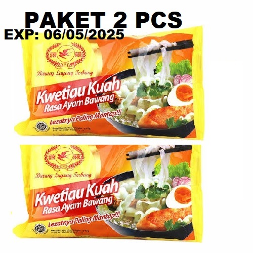 

PAKET 2 PCS Kwetiaw Kuah Rasa Ayam Bawang cap Burung Layang Terbang