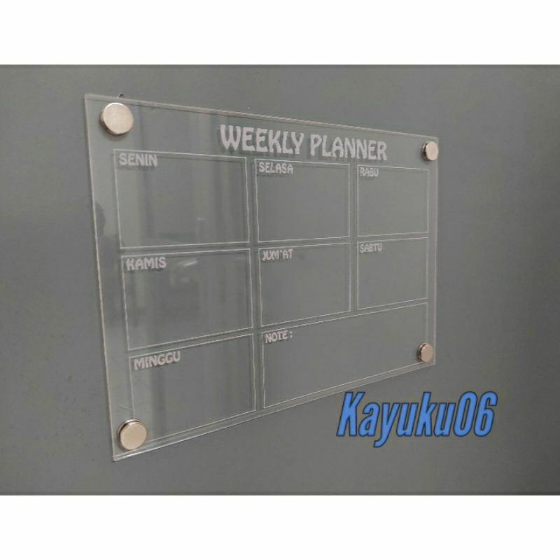 

Weekly Planner Akrilik A5 / Perencanaan Mingguan Akrilik