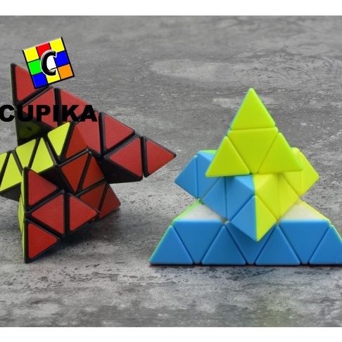 Rubik LEFUN Piramid 4x4 Pyraminx Segitiga Magic Cube Stickerless