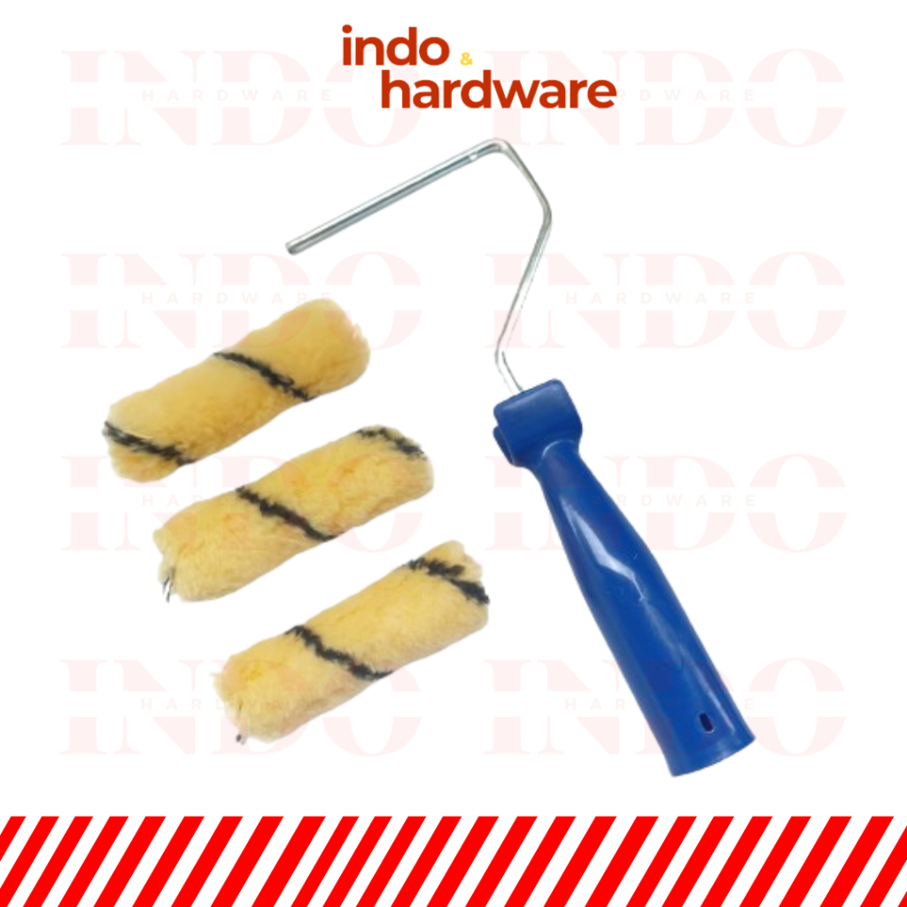 Set 3 Pcs Kuas Koas Rol Roll Roller Untuk Alat Cat Cet Tembok Dinding Motif Cat Dinding Kecil
