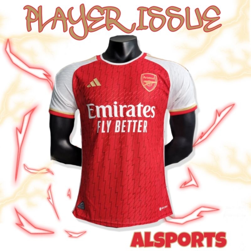 Jersey Baju Bola Arsenal Home PLAYER ISSUE 2023 / 2024  Baju Bola Arsenal Merah | Bahan Body Fit / S