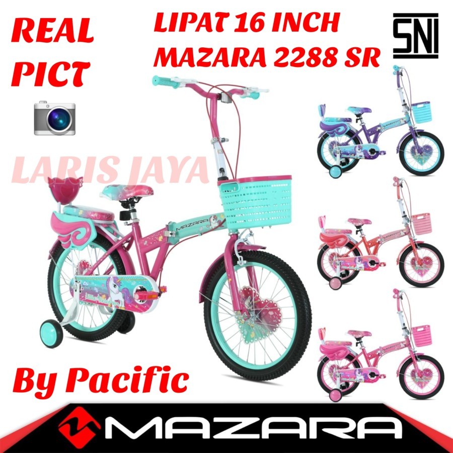 [ BONUS BELL ] SEPEDA LIPAT ANAK 16 INCH MAZARA 2288 SR By Pacific , Dan Lipat 16 Axxil 616 Terbaru