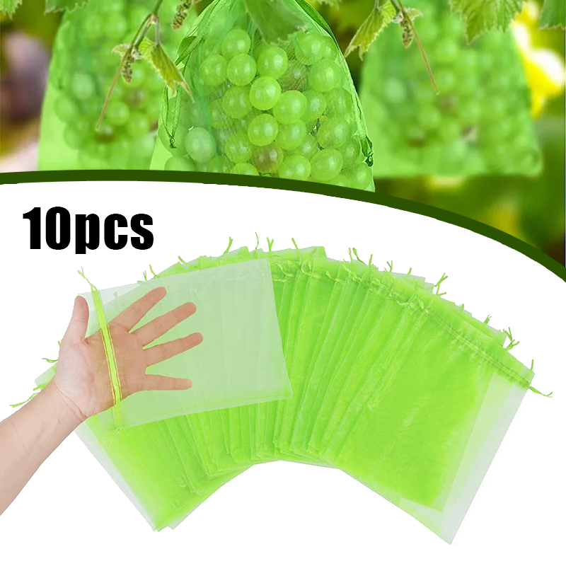 10PCS Fruit Cover Jaring Net Bungkus Buah Kantong Jaring Pembungkus Buah