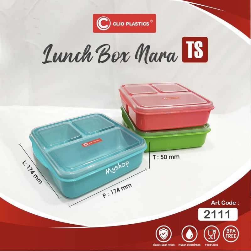 LUNCH BOX NARA TS ( TANPA SENDOK) CLIO 2111 TS