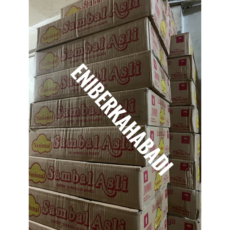 

Sambal Nasional Sachet Desember 2025 1 Dus ( 20 pak x 24 sachet x 9gram)