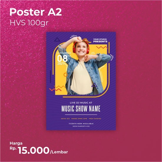 Custom Print Poster Full Colour A2 HVS 100gr