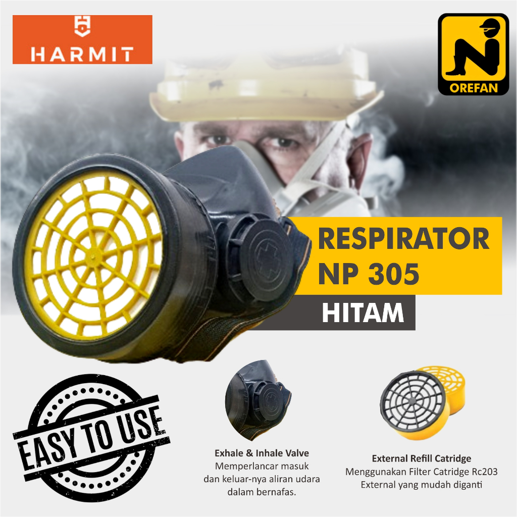 MASKER RESPIRATOR SINGLE FILTER NP305 HALF MASK ASA