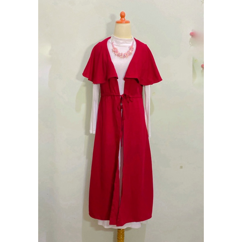Dress Inner manset untuk dalaman gamis dan long outer luaran blouse cardigan model jubah cardigan ba