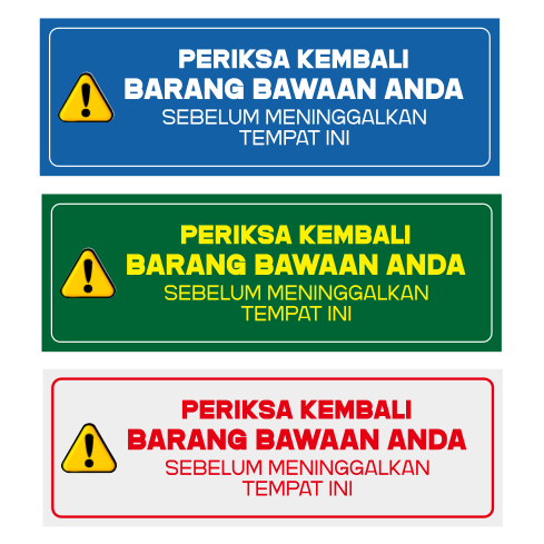 

STICKER LABEL JANGAN LUPA BARANG BAWAAN ANDA, STICKER MASJID, RUANG TUNGGU, TEMPAT UMUM LAINNYA
