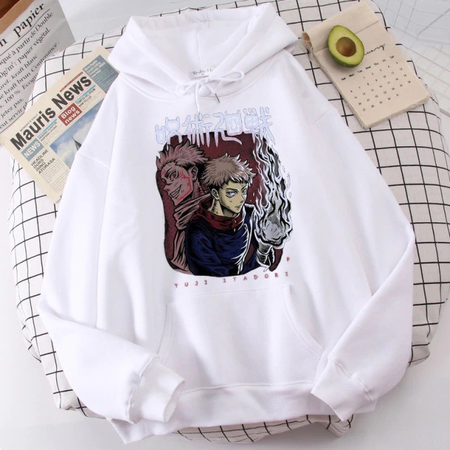 Sweater Hoodie ART YUJI ITADORI  / Hoodie Jumper Anime ART YUJI ITADORI  Size M L XL XXL XXXL