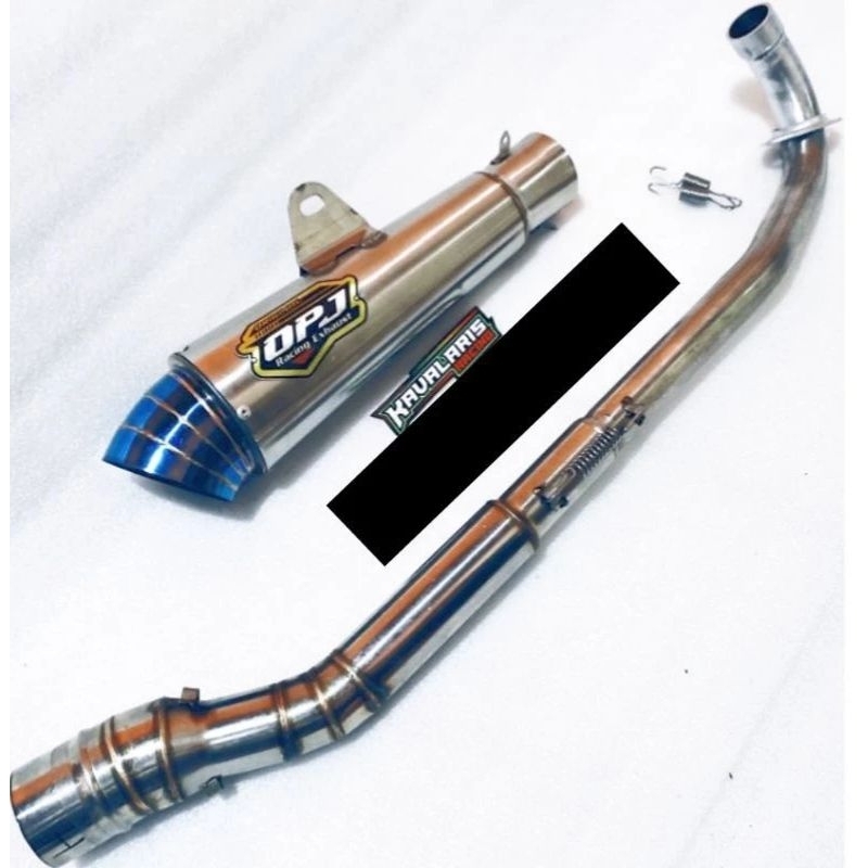 knalpot racing dpj jigsaw ujung blue buat motor Jupiter vega supra x lama fit Revo absolut astrea gr