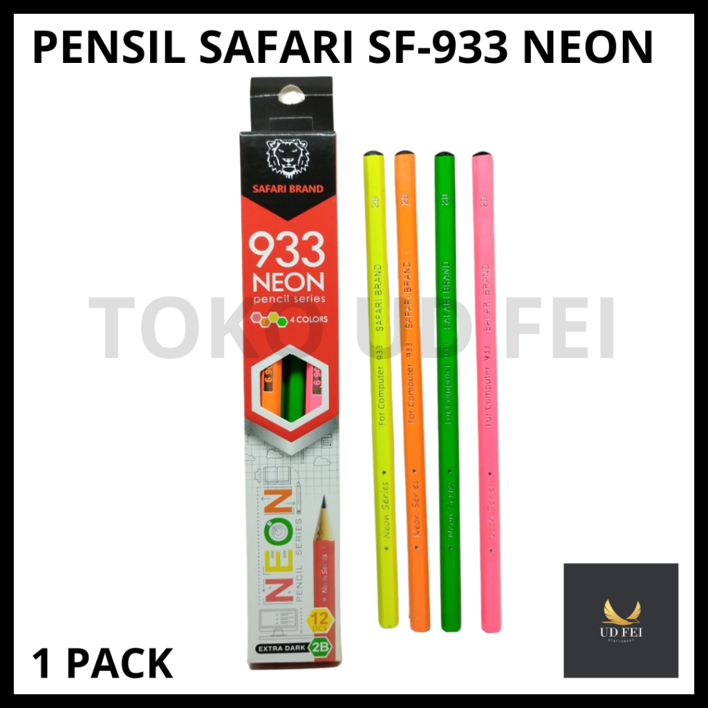 

(1 PACK = 12 PCS) Pensil Safari/ Pensil 2B Safari/ Pensil SF-933 NEON/ Pensil 2B Safari SF-933 NEON/Pensil 2B neon