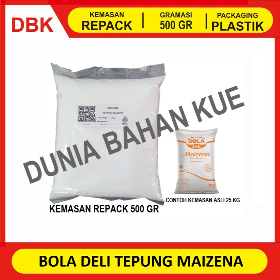 

BOLA DELI TEPUNG MAIZENA REPACK 500 GR /CORN STARCH/TEPUNG JAGUNG BOLA