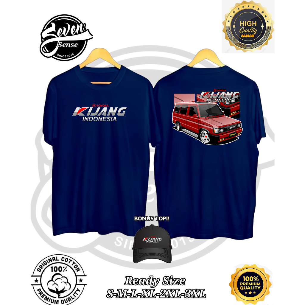 KAOS TOYOTA KIJANG INDONESIA BONUS TOPI VARCITY APPAREL