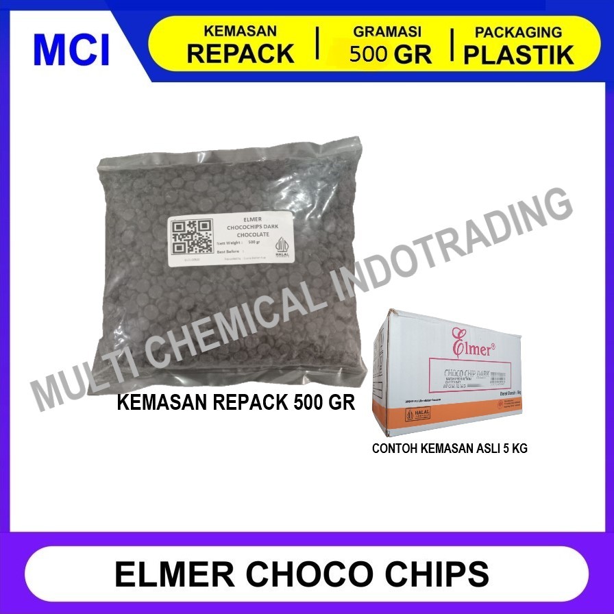 

CHOCOCHIPS DARK ELMER / COKLAT CHIP / CHOCO CHIPS - 500 GR