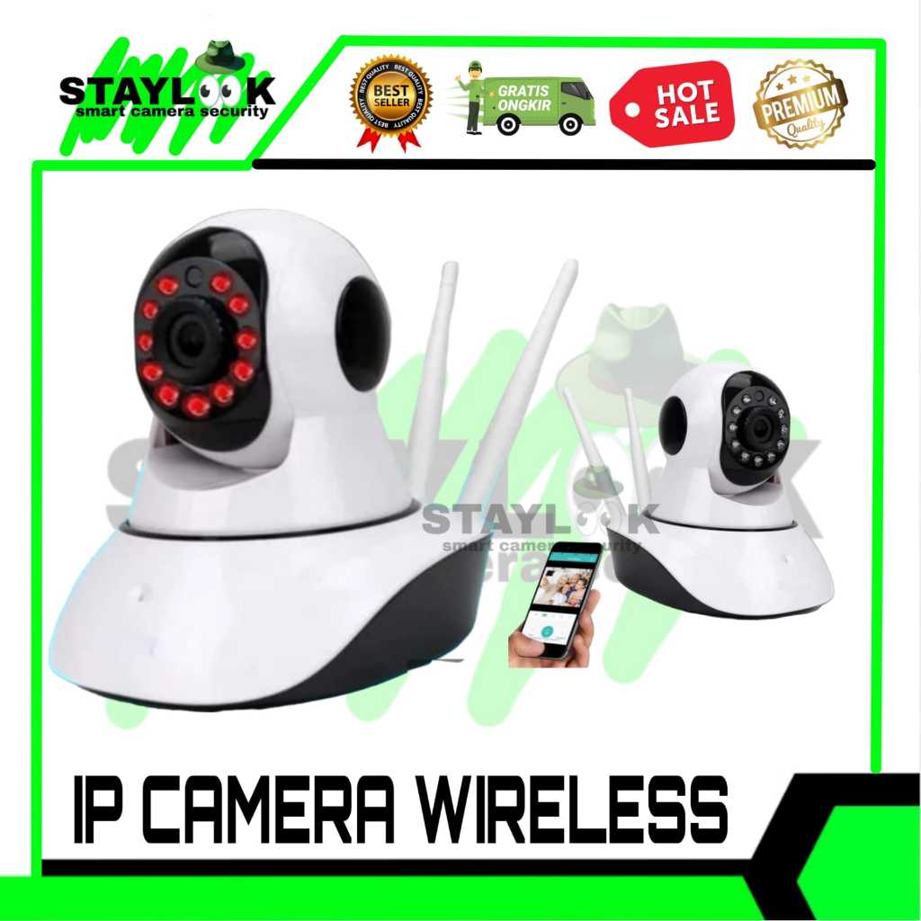 baby cam smart v380 ipcam cctv 2 antena wireless support app mode with lan /Baby cam v380 HD