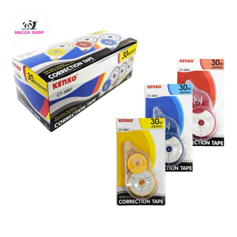 Tipex Roll Correction Tape Kenko / Tip-x Kertas CT-3001 / CT-902 / CT-902P 30M dan 12M